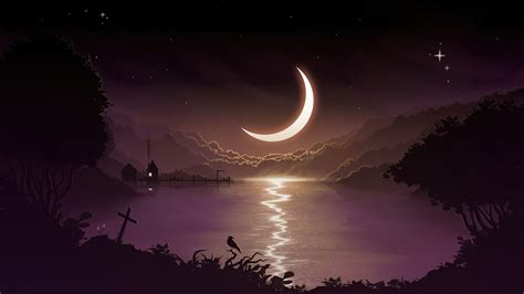 Crescent Moon Minimal Night 4k Wallpaper,HD Artist Wallpapers,4k ...