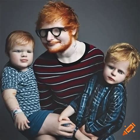 Ed sheeran with his kids on Craiyon