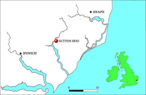 Sutton Hoo Location Map | História medieval, Anglo saxão, Museu britânico