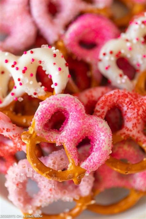 Valentines day chocolate covered pretzels - valentines day treats