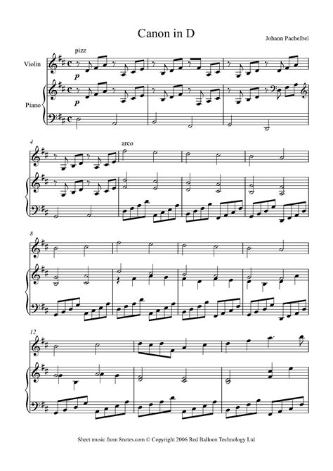 Canon In D Piano Sheet Music Free Printable - Free Printable