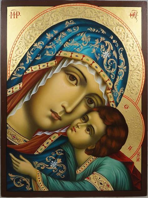 Virgin of Tenderness Hand-Painted Byzantine Icon Byzantine Art ...