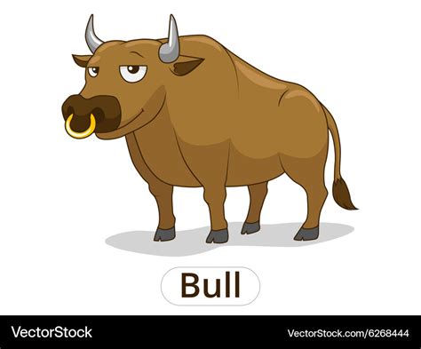 Bull animal cartoon for children Royalty Free Vector Image