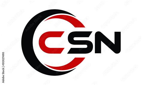 CSN swoosh three letter logo design vector template | monogram logo ...