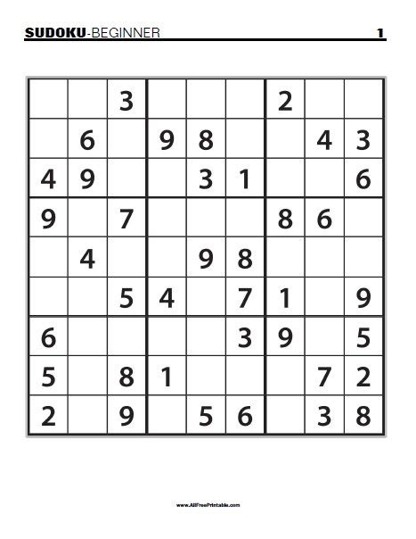 beginner sudoku puzzles free printable - 3x3 very easy sudoku 4 ...