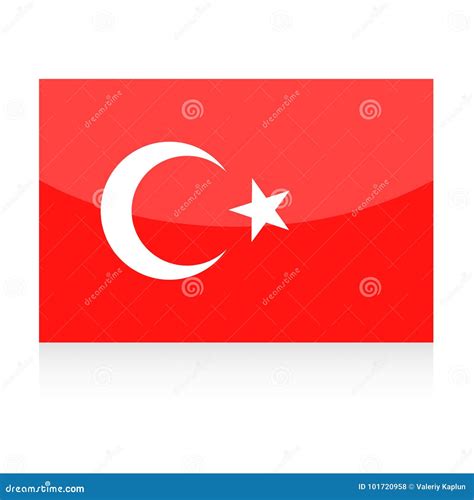 Icono Del Vector De La Bandera De Turquía Stock de ilustración ...