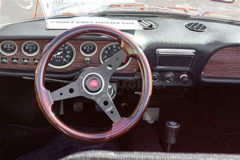 Interior View of a Vintage Old-timer, Italian Fiat 850 Sport Coupe from ...