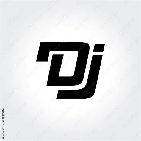 DJ logo design. Creative typography treatment in black and white Stock ...