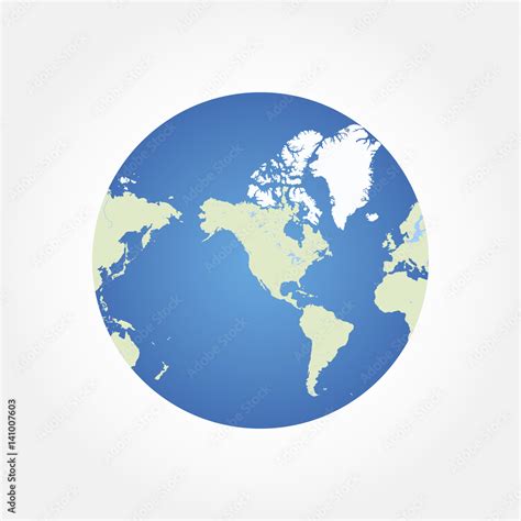 Vettoriale Stock Round globe world map. Flat vector illustration EPS 10 ...