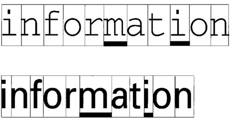 Comparison of monospace font (Courier) and variable space font ...