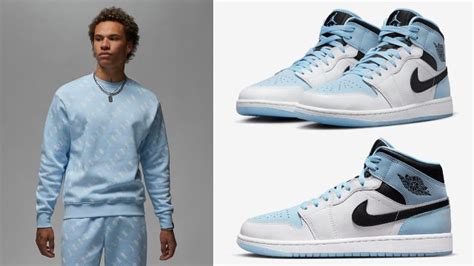 Air Jordan 1 Mid Ice Blue | SneakerFits.com