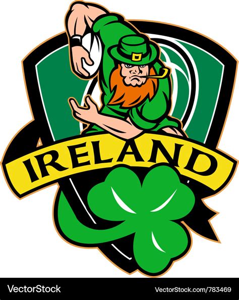 Ireland rugby shield Royalty Free Vector Image