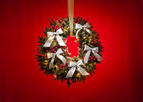 Advent wreath over red background Photograph by U Schade - Fine Art America