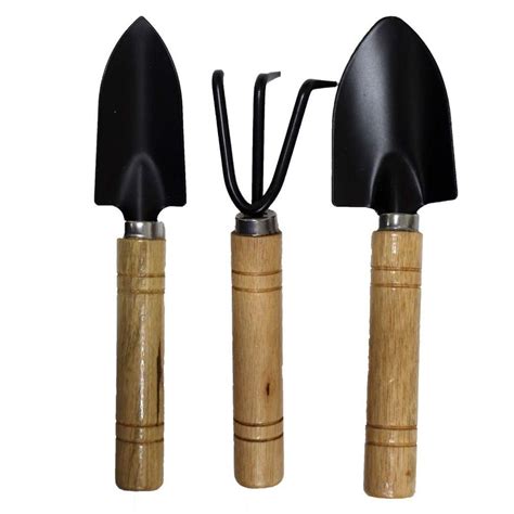 3 Piece Mini Garden Tool Set Gardening Shovels + Spade + Rale With ...