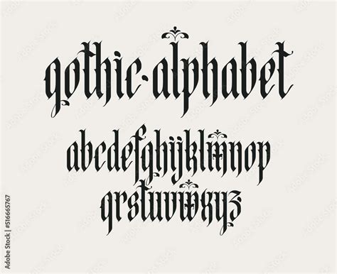 Fancy Gothic Calligraphy Alphabet