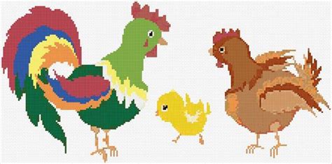 Hen And Rooster - Cross-Stitch Designs