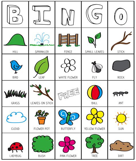 Outside Bingo Printable Inspired by The Garden Classroom