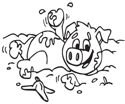 happy pig in the mud coloring pages - Enjoy Coloring | Coloring pages ...