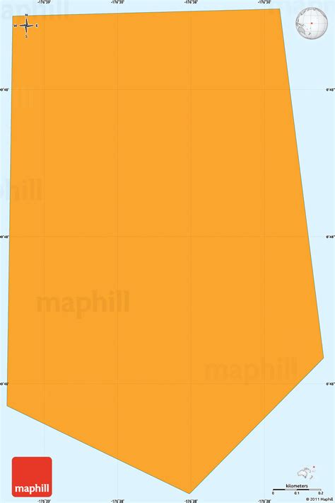 Political Shades Simple Map of Howland Island, single color outside