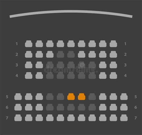 Cinema Seats Booking Online Ui Dark Gray Color Design Scheme or Film ...