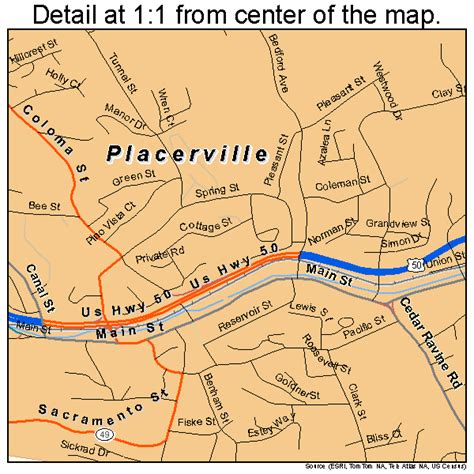 Placerville California Street Map 0657540