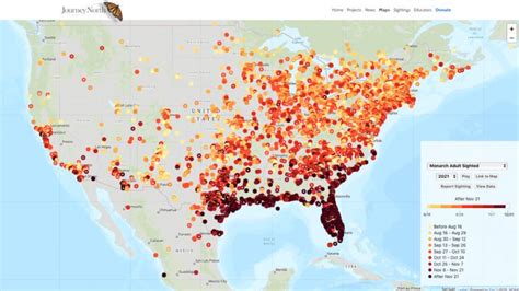 Monarch Butterfly Migration Map