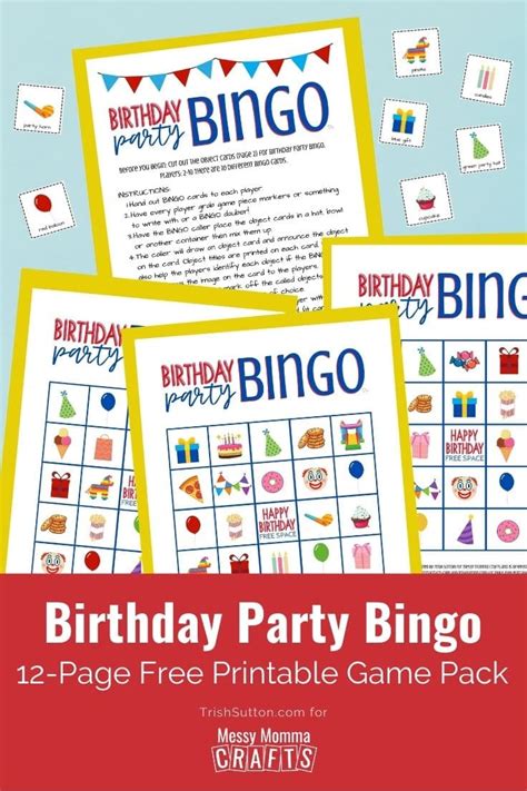 Birthday Party Bingo Free Printable Game