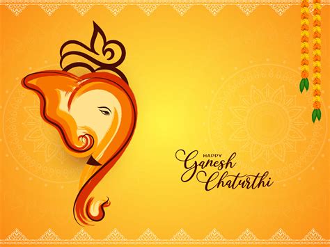 Happy Ganesh Chaturthi festival religious greeting background 11160850 ...