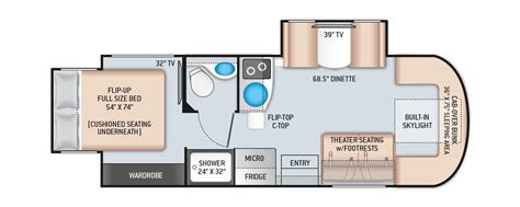 Floor Plans Delano Sprinter RV: 24RW