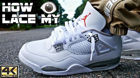 HOW I PERFECTLY LOOSE LACE MY AIR JORDAN 4 TECH GREY / WHITE OREO in 4k ...