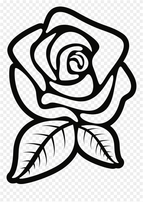 black and white clipart rose - Clipground in 2023 | Rose clipart, Rose ...