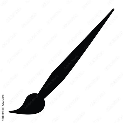 A black and white silhouette of a paint brush Stock Vector | Adobe Stock