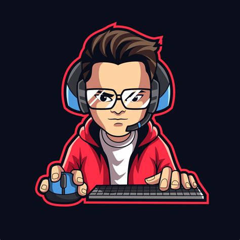 gamer streamer mascot logo vector illustration 13336791 Vector Art at ...