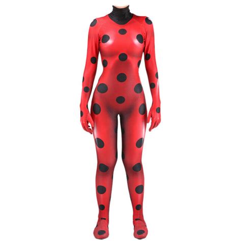 Ladybug Jumpsuit Superhero Bodysuit Cosplay Costume For Adult & Kids ...