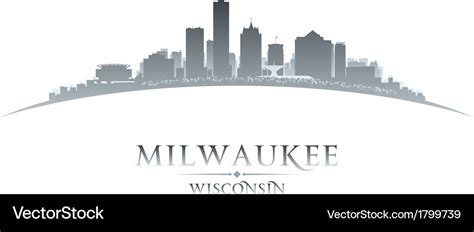 Milwaukee wisconsin city skyline silhouette Vector Image