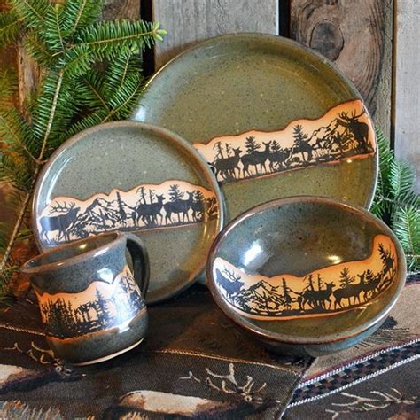 Woodlands Wildlife Whitetail Deer Dinnerware Set | Rustic dinnerware ...