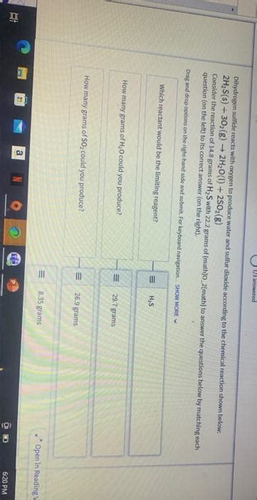 Solved Dihydrogen sulfide reacts with axygen to produce | Chegg.com