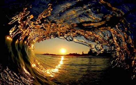 Sunset Surf Hawaii, polynesia, dusk, surf, sunset, twilight, funnel ...