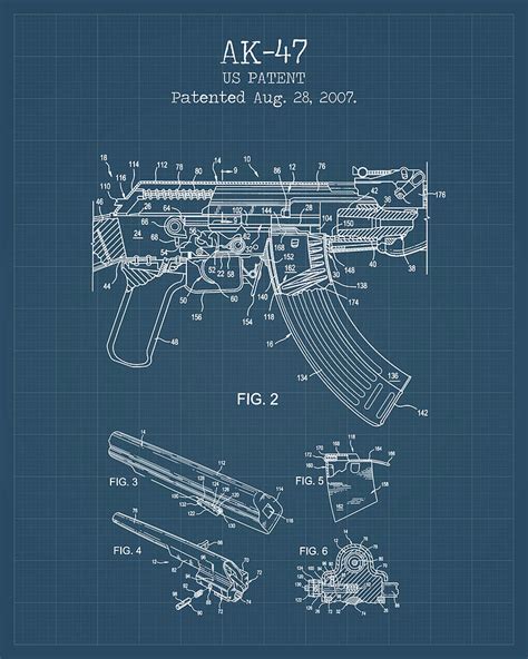 Ak 47 rifle blueprints Digital Art by Dennson Creative - Fine Art America