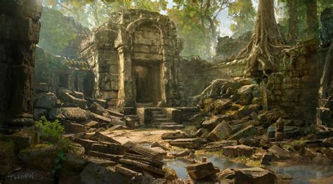 ArtStation - Temple ruins, Wanxing Wang | Temple ruins, Fantasy ...