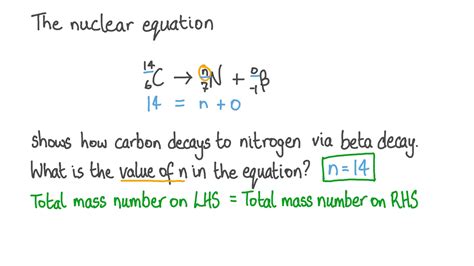 Question Video: Solving Nuclear Equations Involving Beta Decay | Nagwa