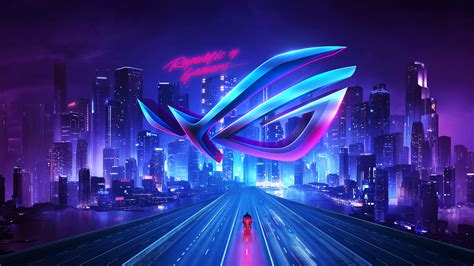 Download City Technology Asus ROG 4k Ultra HD Wallpaper