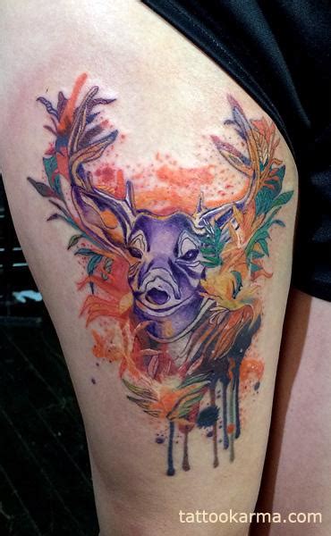 Watercolor elk by Micle Andersson: TattooNOW