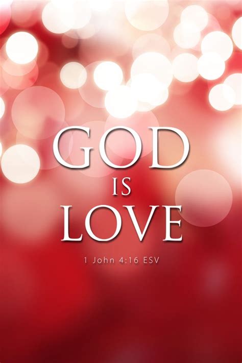 1 John 4:16 - God is Love - Red bokeh - iPhone Christian Wallpaper ...