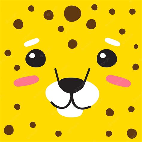 Premium Vector | Vector flat hand drawn leopard face