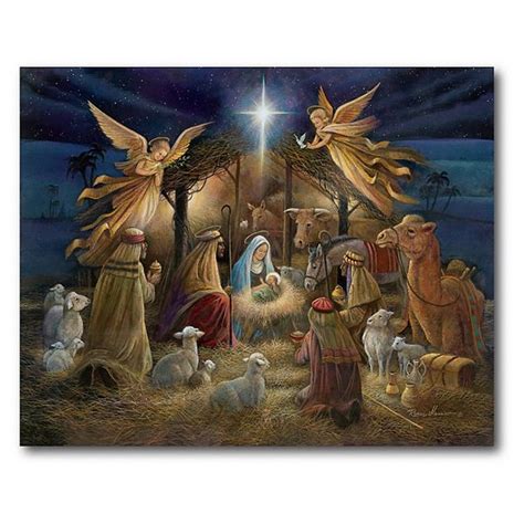 Nativity Scene Wall Art Star Of Bethlehem Lighted Canvas X 8-1/4 197357 ...