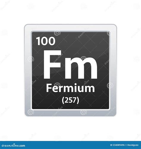 Fermium Periodic Table Of The Elements Vector Illustration Eps 10 ...