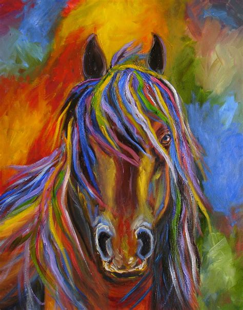 Equine Artists International: MJ ZORAD ABSTRACT HORSE ORIGINAL OIL ...