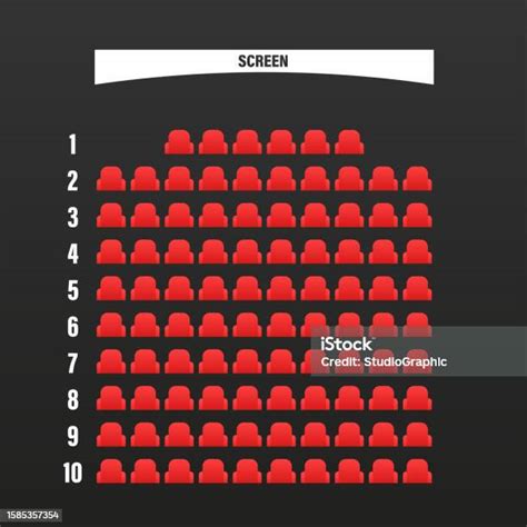 Cinema Seats Booking Online Ui Design Scheme Or Film Movie Theatre ...