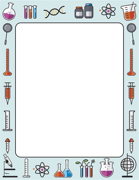 Printable Decorative Science Border Design | Science writing, Chemistry ...